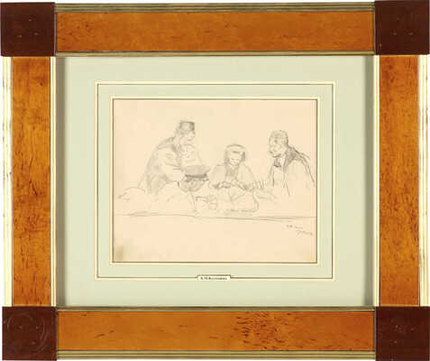 Кустодиев Борис Михайлович. Игра в карты. Пароход «Суворов»